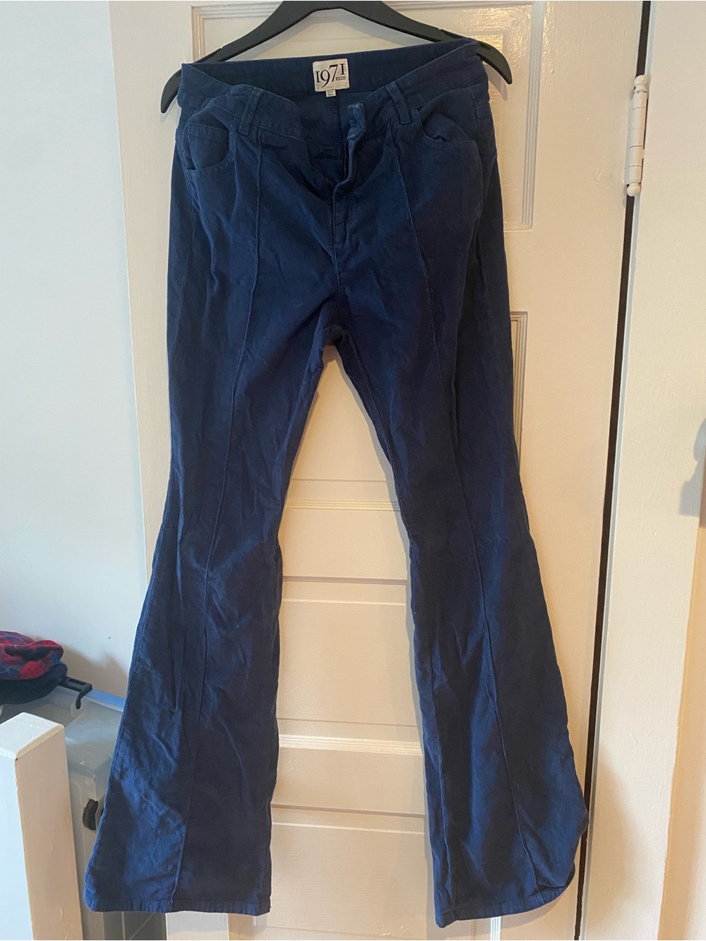 Reiss Navy Blue Corduroy Flared Women's Pants